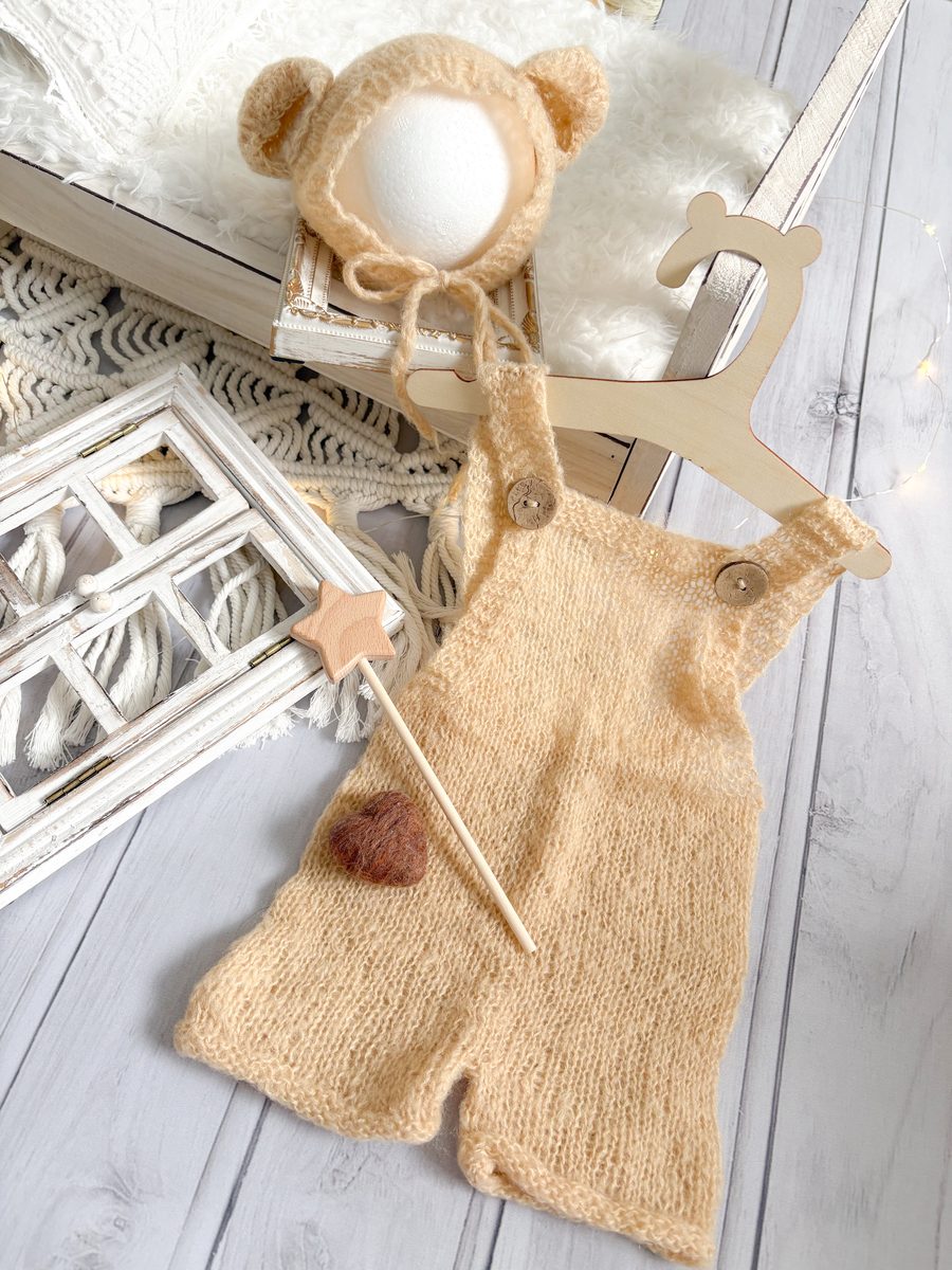 Antiqueセット Teddy knit くま衣装 ニューボーンフォト