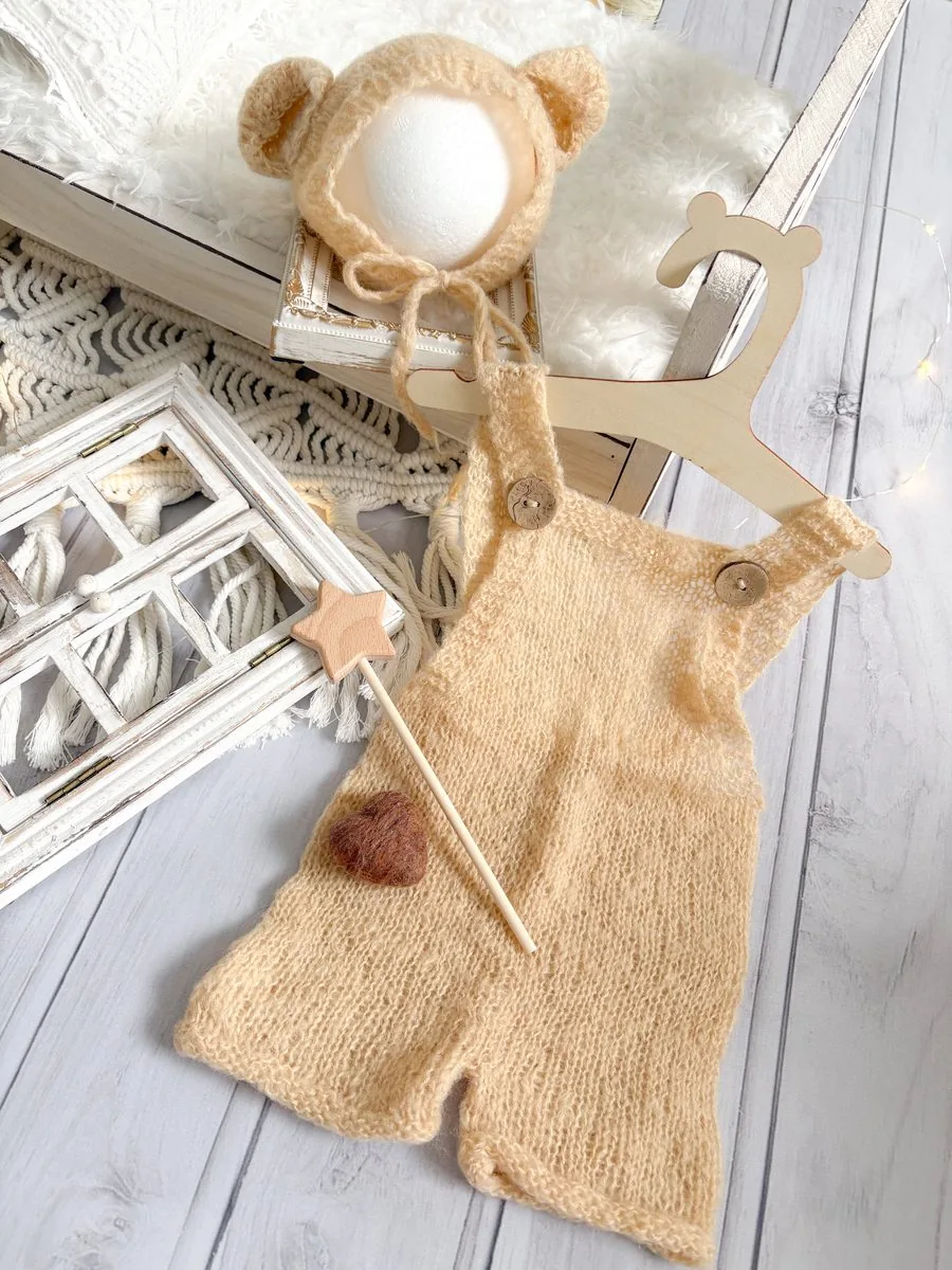Antiqueセット Teddy knit くま衣装 ニューボーンフォト