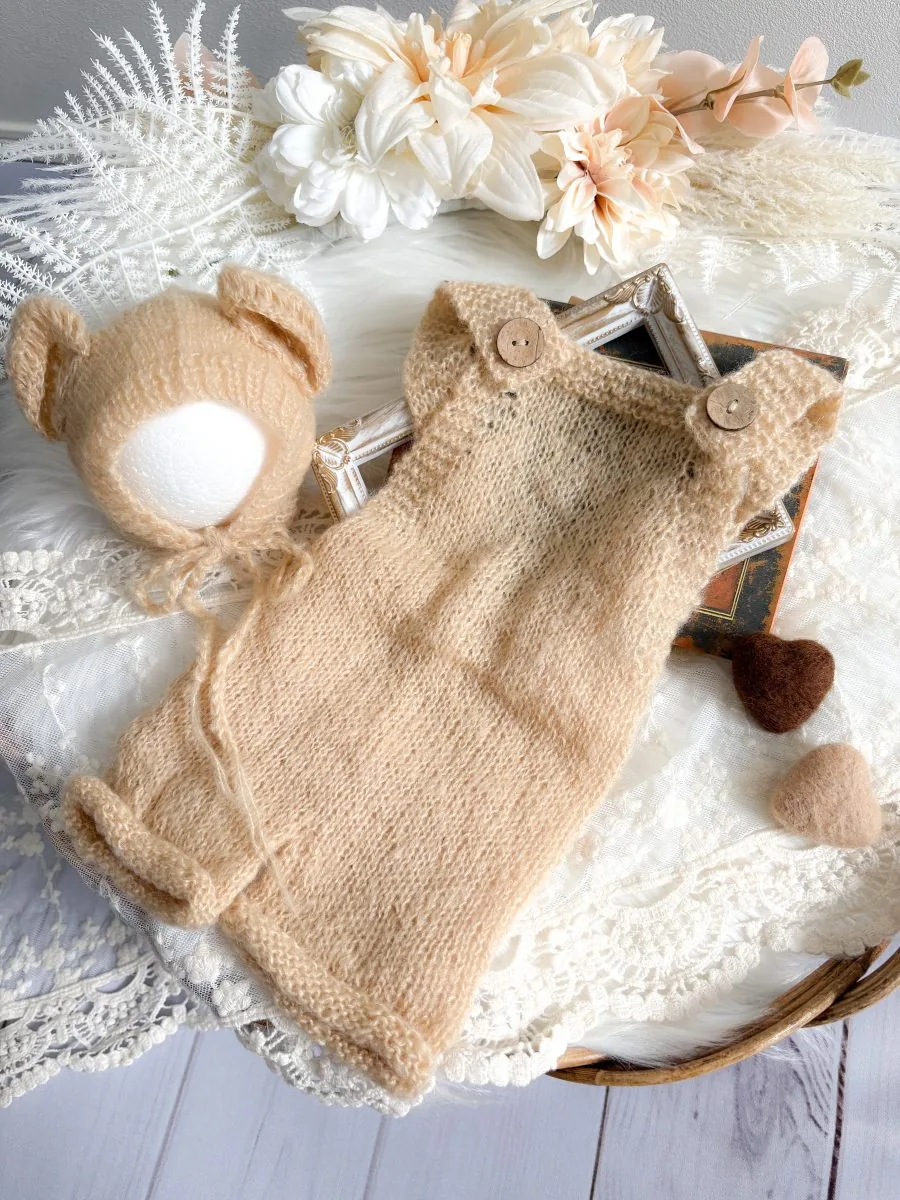 Teddy knit テディニットロンパース ニューボーンフォト衣装
